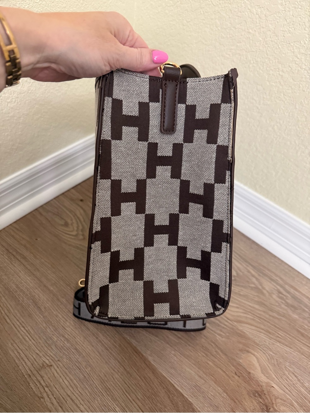 Halston Signature Jacquard Tote / Satchel with Adjustable Strap - Picture 6 of 8